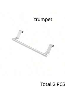 1pc/2pcs Stainless Steel Towel Rack, Over The Door Towel Hanger, Kitchen Accessories, Home Organization, No Drilling Cabinet Cloth Hanging Rack, Single Bar Kitchen Towel Holder - Multicolor - View 10