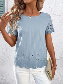 SHEIN Clasi 女士衬衫 - 藍色 - 查看 3