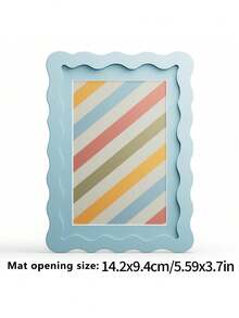 1 pieza Marco de fotos de cartulina de onda de la serie arcoíris, decoración para sala de estar, puede usarse como regalo de cumpleaños, regalo de boda, decoración de mesa Rama, regalo de inauguración de la casa, artículos esenciales para dormitorio, decoración de B&B (sin papel fotográfico) - Multicolor - Ver 7