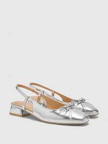 CUCCOO BIZCHIC Giày bệt nữ Gold Basis đa năng, thích hợp cho việc đi lại trong dịp Giáng sinh. - Bạc - Xem 2