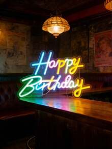 Happy Birthday Acrylic Neon Letters, LED Light Up Party Decor, Perfect Gift For Friends Family Lovers, Ideal For Birthday Holiday Surprise Celebration - Multicolor - View 4