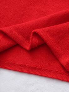 SHEIN Franclia Áo len nữ thanh lịch dáng rộng cổ đứng kiểu Trung Quốc mới, có tua rua và cúc cài, áo len nữ thanh lịch cho kỳ nghỉ lễ, áo len đỏ thanh lịch cho năm mới, không gian trang nhã, thích hợp cho Giáng sinh và Năm mới, cảm giác dịu dàng và quý phái, áo len ngày Valentine, áo nữ ngày Valentine, áo Valentine, áo nữ dự tiệc sinh nhật thanh lịch. - Đỏ - Xem 9