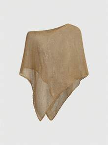 ROMWE Hippie Suéter holgado y calado de punto para mujer, adecuado para vacaciones en la playa - Caqui - Ver 3