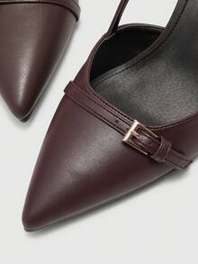 CUCCOO BIZCHIC Giày cao gót mũi nhọn màu đỏ tía cổ điển dành cho nữ, kiểu dáng slip-on, đa năng cho đi làm, hẹn hò, dự tiệc, kỳ nghỉ, đám cưới, Giáng sinh, Ngày lễ tình nhân, mùa xuân. - Màu nâu sáng - Xem 8