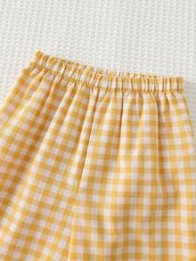 Cozy Pixies 2pcs Baby Girl Striped Camisole Top And Elastic Waist Pants Set Baby Girl Yellow Summer Outfit Linen Set Summer Gauze Tops Baby Girl Pants And Top Girls Smocked Sets - Multicolor - View 5