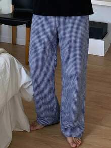 DAZY Men's Blue Striped Pajama Bottoms, Summer - Blue - View 1
