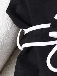 SHEIN 2pcs/Set Teen GirlClassic Black & White Elegant Commuter Style Camisole Top + Slim Flare Pants Suit, Black - Black - View 5