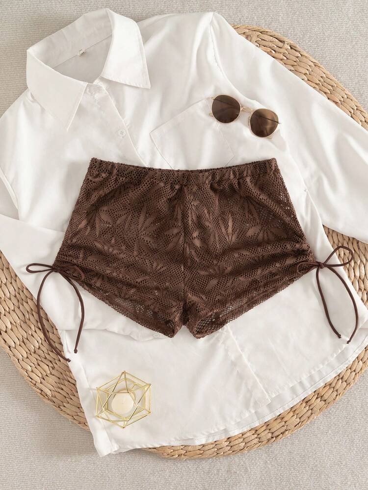 Oceva Calzoncillos tipo bóxer de tela de malla transpirable, adecuados para el estilo de influencer de moda, Primavera/Verano 2026 - Marrón - Añade 1