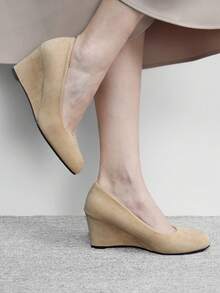 CUCCOO BIZCHIC Women's Black Classic & Minimalist Platform Heels - Light khaki - View 6