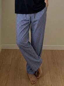 DAZY Men's Blue Striped Pajama Bottoms, Summer - Blue - View 3