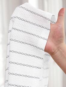 Core Aspect 男士白色提花条纹休闲黑色短袖衬衫和短裤套装 - 白色 - 查看 7