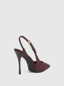 CUCCOO SZL 女士露背性感高跟鞋，侧边金属扣设计，适合派对、约会、通勤及各种圣诞节场合。 - 玫紅色 - 查看 3