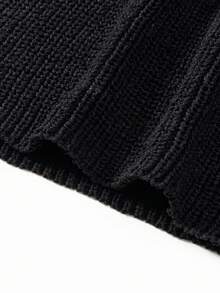 Glimmora Fashionable Sexy Deep V-Neck Backless Halter Knit Top - Black - View 3