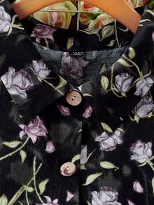 Linhara 女士大码简约无袖夏季条纹印花衬衫式连衣裙。 - 彩色 - 查看 4