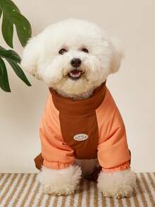 PETSIN Winter Cute Padded Coat For Dogs - Small Breeds, Teddy, Pets Thickened Bichon Frise, Trending Spring/Fall Warm Clothing For Four-Legged Friends - Orange - View 3