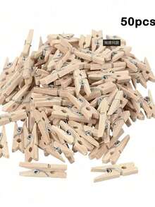 50/100 piezas de pinzas de fotos de madera, pinzas de memo de madera de colores, decoración de pared DIY para dormitorio, hogar, boda, fiesta de cumpleaños, 2,5 cm - Multicolor - Ver 19