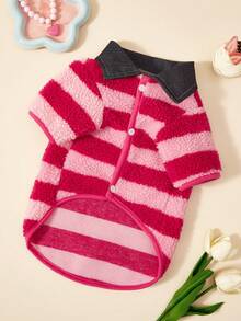 PETSIN 1 Piece Thickened Fleece Pet Clothing Warm Soft Fluffy Skin Friendly Anti Pilling Wear Resistant Breathable Lightweight Easy To Put On Off Elastic Design Cute Cartoon Bear Embroidery Pattern Pet Sweater Vest For Medium Small Dogs Cats Teddy Puppies Kittens Perfect For Pet Birthday Daily Indoor Outdoor - Pink - View 7