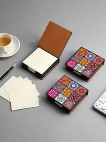 1Pc Diy 5d Diamond Painting Set - Nine-Grid Mandala Pattern Notebook And Memo Box - Unique Handmade Gift, Diamond Art Set, Irregular Circle, A Unique Handmade Gift For The Office And Home Desk.