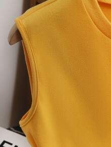 GlowEve Summer Casual Solid Color Front Button Camisole - Pale Yellow - View 4