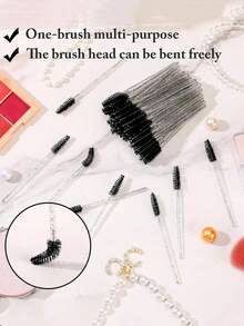 Disposable Makeup Brush Set - 10cm Mascara, Eyeshadow, Eyebrow Brush Kit | 10-200 Pcs For Salon, Practice, Travel - Multicolor - View 5