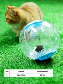 1 pieza Rueda giratoria para hámster con soporte, disco giratorio para hámster, bola de ejercicio de cristal transparente, suministros de juguetes para mascotas pequeñas - Multicolor - Ver 20