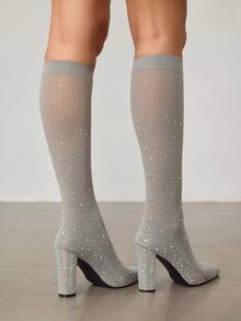 CUCCOO SZL Women Fashion High Heels Pointed Tops Shiny Baotou Ankle Boots Halloween, Christmas, Date Night Dresses Valentine's Day