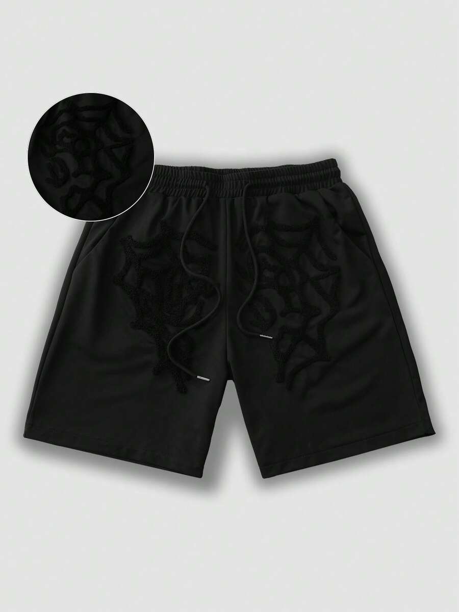 ROMWE MEN Men's Drawstring Waist Pockets Wide Leg Loose Casual Shorts - Multicolor - View 1