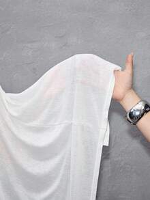 J-Fashion 复古宽松印花图案T恤，女款 - 白色 - 查看 7