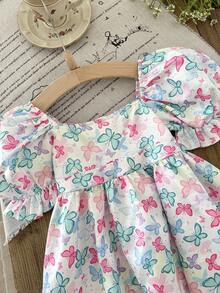 LMoss Kids Đầm ôm dáng cổ vuông thêu lưới dệt cho bé gái - Nhiều màu - Xem 6