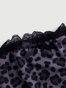 ROMWE J-Fashion Y2K Leopard Print Cake Shorts 2 Pieces Set For Women - Multicolor - View 9