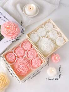 6 Pieces /Set Of Peony Scented Candles, Lavender Fragrance, Rose Fragrance, Home Decoration, Valentine's Day Gift, Wedding Decoration, Party Table Decoration, Candle Ornaments On The Table, Christmas Gift, Gift For Friends, Suitable For Any Occasion: Christmas, Birthday, Mother's Day, Father's Day, Anniversary Gift, Thanksgiving, Valentine's Day - Multicolor - View 5