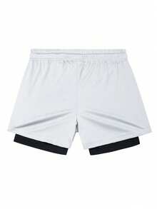 Gym Rark Men's Round Neck Spider Print Short Sleeve Top And Drawstring Waist Cross Print Shorts Casual Everyday Outdoor Sports Suit - White - View 2