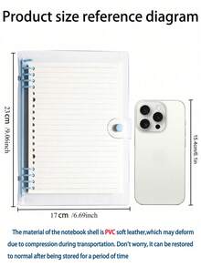 SHEIN 120-Page A5 Spiral Notebook, Soft Transparent Cover With Perforated Detachable Sheets, Waterproof Design, Music-Themed Gift For Office School College Supplies - Multicolor - View 9