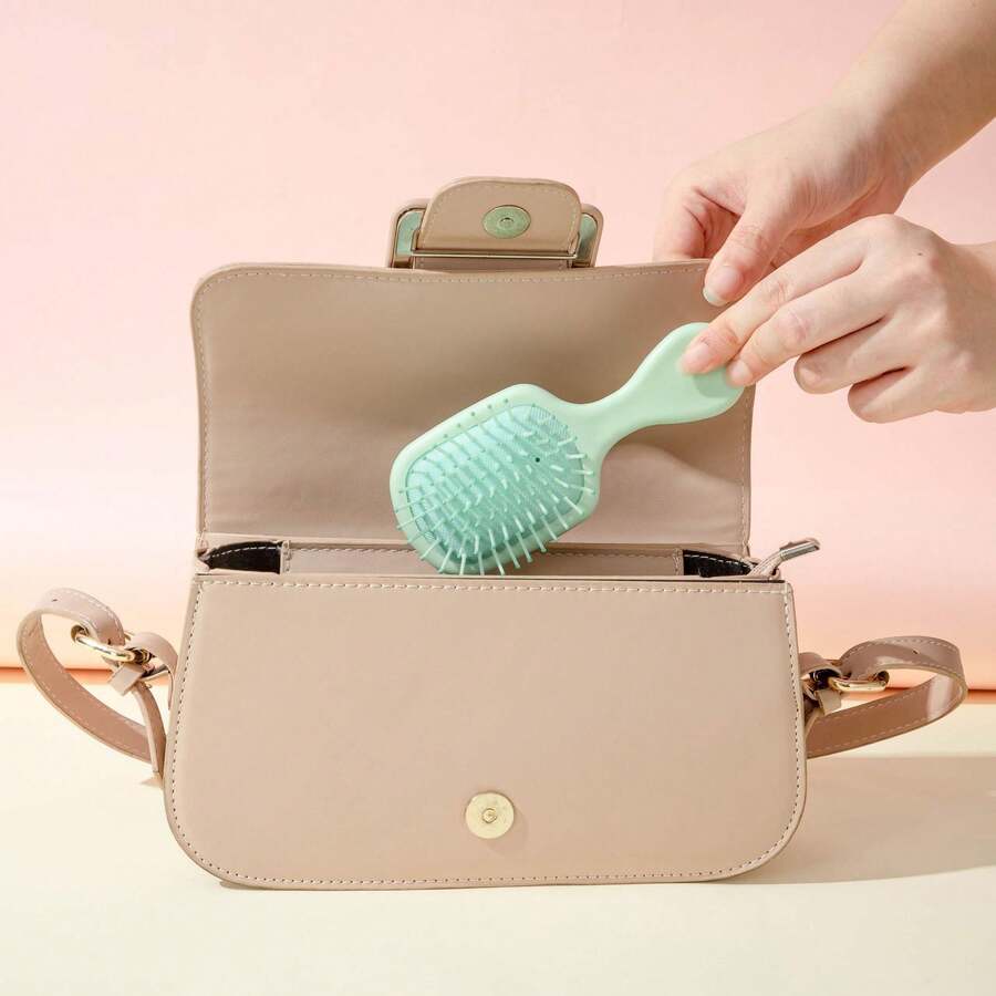 造型按摩头小气垫梳，软齿顺发梳，气垫长发便携式护发梳 - 彩色 - 查看 1