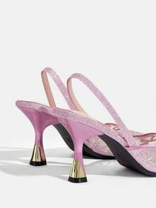 CUCCOO TILAWA Women's Fashionable Elegant Party Rhinestone Decorated Pumps - Pink - View 4