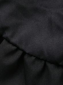FRIFUL Women's Solid Color Layered Ruched Frill Trim Loose Casual Versatile Tank Top Summer - Black - View 8
