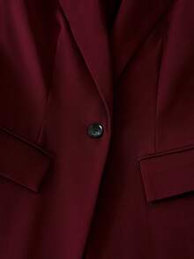 Franclia Women's Burgundy Elegant Goddess-Style Suit Vest, Summer Lightweight Suit Jacket, Spring Women's Lightweight Suit Jacket, Women's Summer Vacation Lightweight Suit Jacket, Women's Valentine's Day Lightweight Suit Jacket, Women's Elegant Lightweight Suit Jacket, Vacation Lightweight Suit Jacket, Women's Casual Lightweight Suit Jacket, Women's Burgundy Lightweight Suit Jacket - Burgundy - View 4