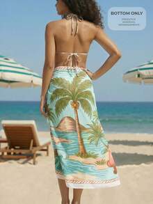 SHEIN x Eduarda Gutierrez CAJUNI Tropical Vacation Vacation Scenery Cover Up - Multicolor - View 1