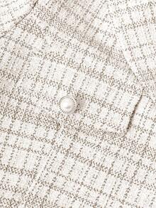 SHEIN Bộ đồ 2 món thanh lịch dành cho bé gái, gồm áo khoác ngắn bằng vải tweed và váy ôm không tay, trang phục thời trang cho mùa xuân và mùa thu. - Cà phê nâu - Xem 7