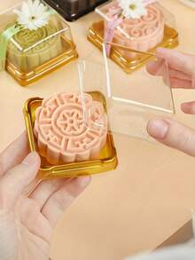 50个/100个装透明盖塑料烘焙容器 - 蛋糕、巧克力、糕点包装盒，生日、婚礼礼物，烘焙工具和厨房配件 - 多色 - 查看 5