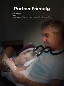 Teckwe USB充电式颈挂阅读灯，学生卧室宿舍阅读夜灯，护眼小型台灯，家用 - 均碼 - 查看 2