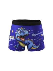 5pcs/Pack Boys' Minimalist Black, White, Gray Combination Video Game Graphic Print Comfortable Boxer Briefs - Multicolor - View 7