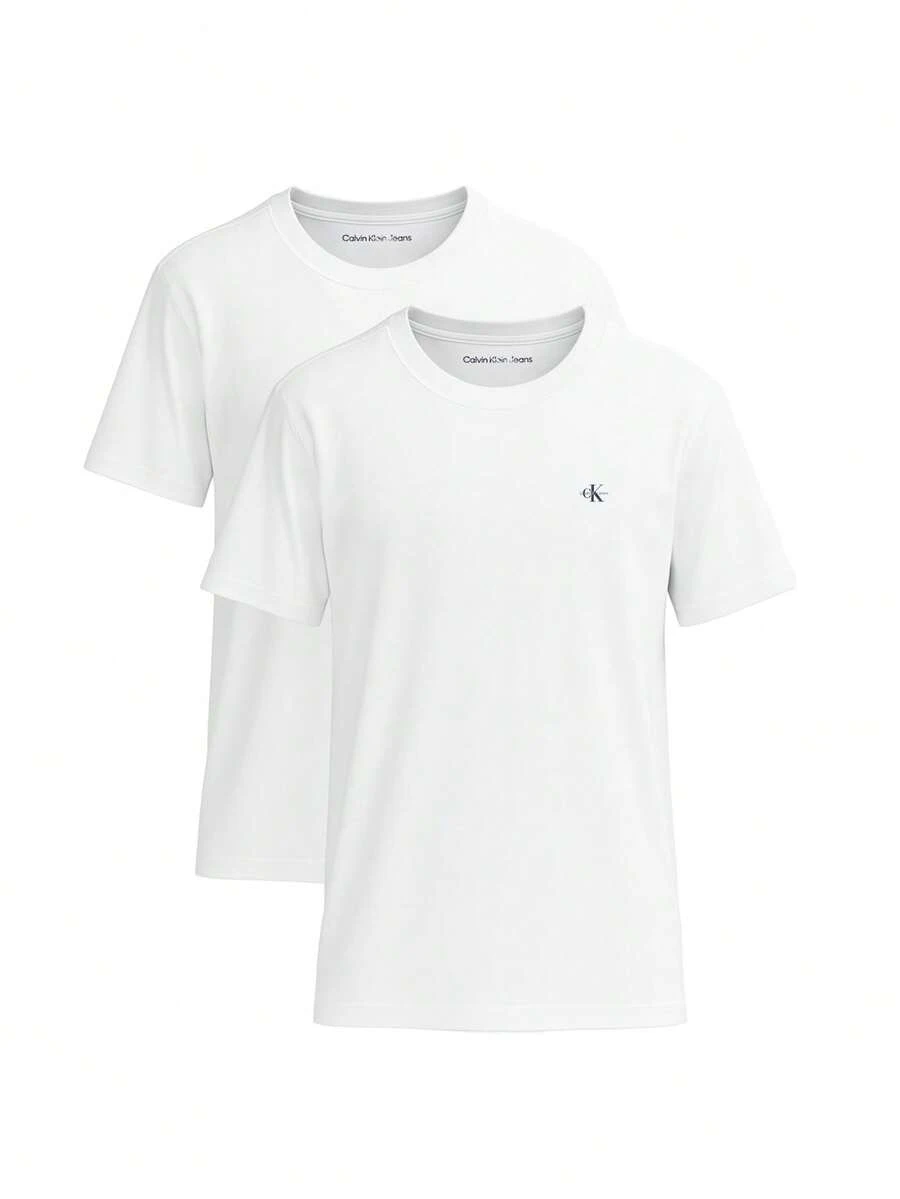 Calvin Klein 2 Pack Monologo Men's T-Shirt White - bright white - View 1