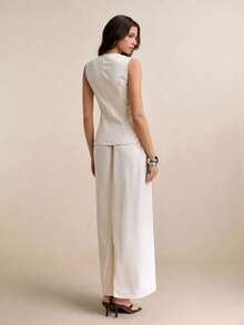 Poéselle 女士休闲牛仔背心和迷你裙套装 - 白色 - 查看 2