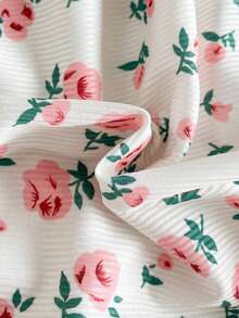 Vintaside Kids 4pcs/Set Toddler Girls' Cute Floral Print Cap Sleeve Casual Dress, Summer - Multicolor - View 4