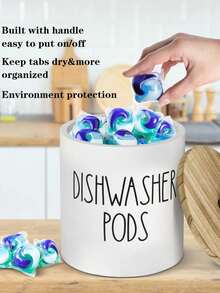 1 Circular Dishwasher Washing Block Storage Box, Dishwasher Washing Block Storage Container, Kitchen Decoration And Accessories, Covered Wooden Laundry Bead Storage Box, Kitchen Laundry Bead Storage Box, Bathroom Accessories, Stationery, Organizing Box, Drawer Organizing Box, Storage Box, Basket - Multicolor - View 6