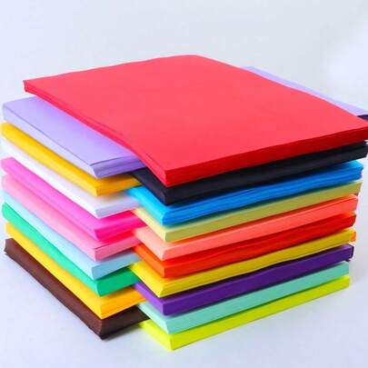 100 hojas/paquete Papel de colores A4 de 160 g/m² Papel multiusos para impresión a color, trabajo de oficina, arte y manualidades, origami