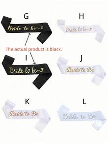 SHEIN 1 件 9.5*79 厘米缎带肩带，婚礼生日派对装饰，多种款式适合新娘、准爸爸、准妈妈、伴娘和伴郎、冠军、获胜肩带、生日礼物，多种颜色 - 白色 - 查看 4