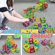MINKOJA 48片/68片儿童磁性积木玩具，磁性大颗粒，可拼搭，STEM早期教育，智力开发，男孩女孩生日礼物，适合3岁以上儿童 - 彩色 - 查看 3