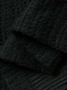 FRIFUL Women's Solid Color Textured Fabric Backless Tie-Up Bow Loose Casual Jumpsuit, Suitable For Spring And Summer Jumpsuit Lounge Sets For Women - Black - View 7